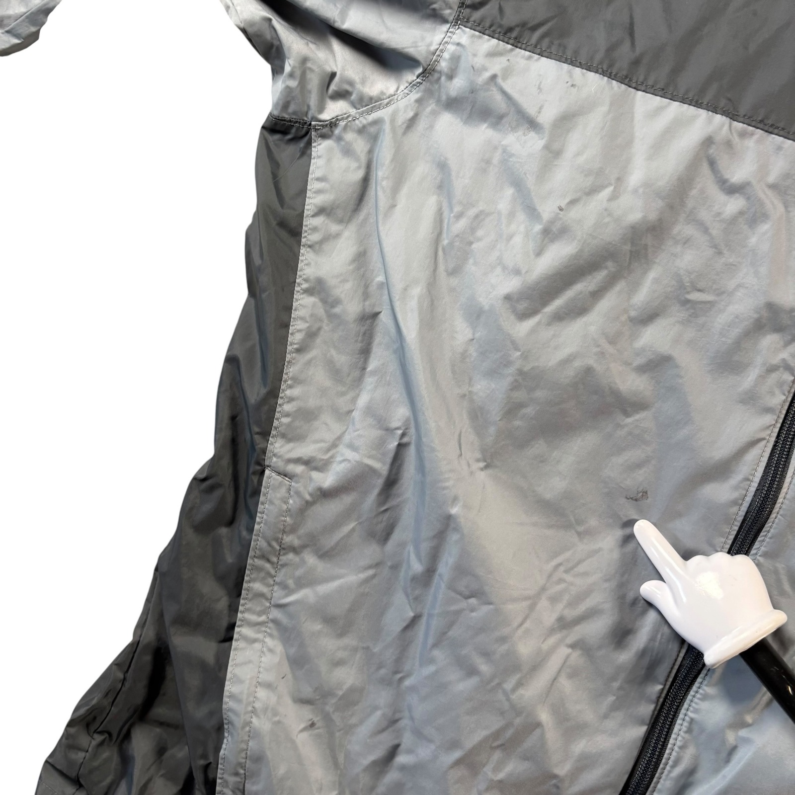 Columbia Windbreaker Jacket Mens Xl Gray Colorblock Hooded Lightweight Full Zip — image 6 of 8